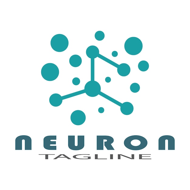 Logotipo de neurônio ou ícone de modelo de ilustração de design de logotipo de célula nervosa com conceito de vetor