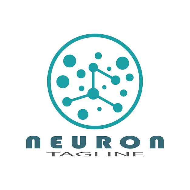 Logotipo de neurônio ou ícone de modelo de ilustração de design de logotipo de célula nervosa com conceito de vetor