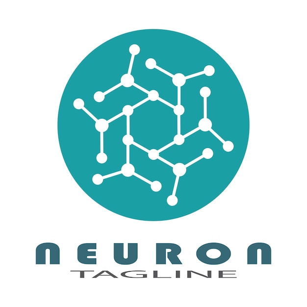 Logotipo de neurônio ou ícone de modelo de ilustração de design de logotipo de célula nervosa com conceito de vetor