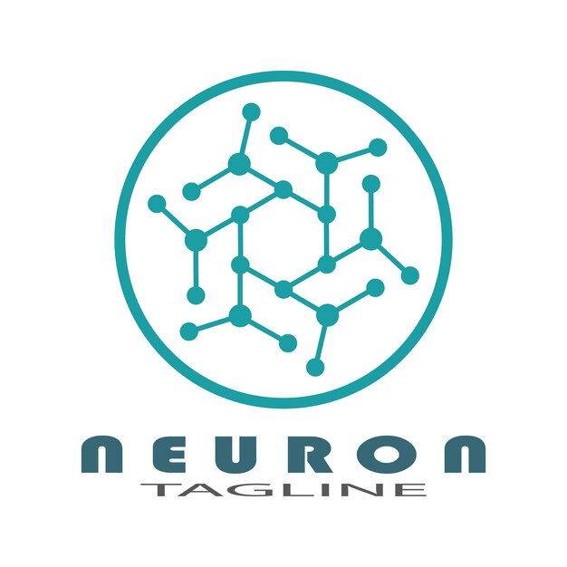Logotipo de neurônio ou ícone de modelo de ilustração de design de logotipo de célula nervosa com conceito de vetor
