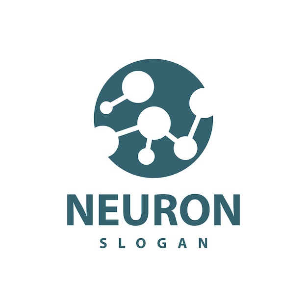 Logotipo de neurônio projeto simples rede de tecnologia de células molde de partículas Ilustração
