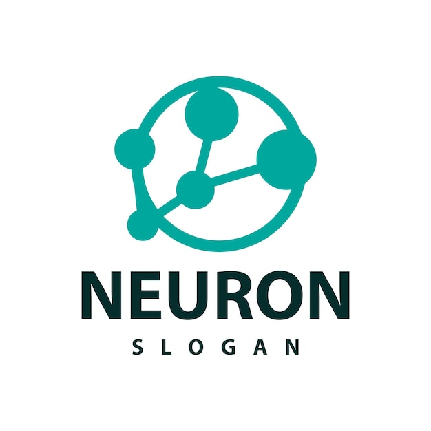 Logotipo de neurônio projeto simples rede de tecnologia de células molde de partículas Ilustração
