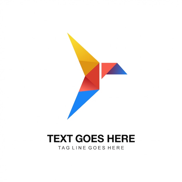 Logotipo de origami de pássaro