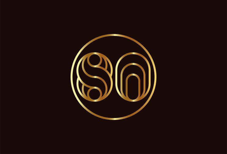 Vetor logotipo de ouro abstrato número 80, estilo de linha de monograma número 80 dentro do círculo