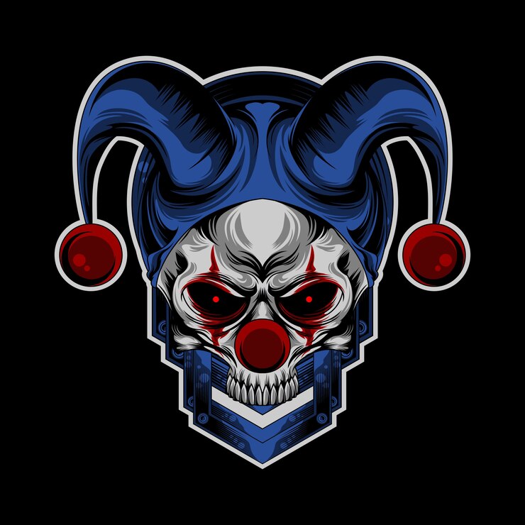 Vetor logotipo de palhaço de caveira
