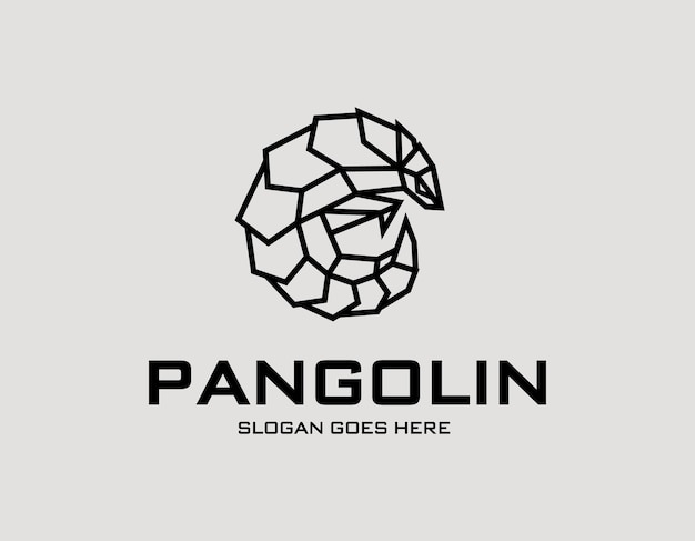 Logotipo de pangolim moderno com estilo geométrico