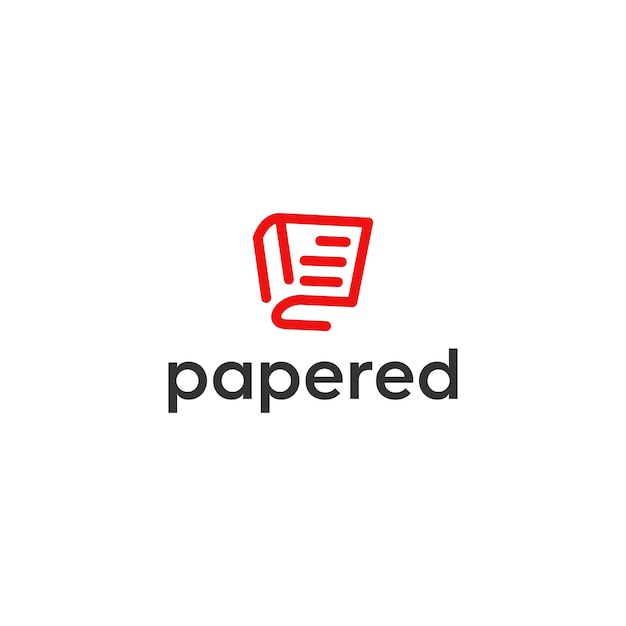 Logotipo de papel para impressão ou empresa de educação e negócios