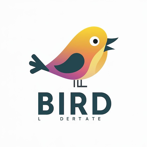 Logotipo de pássaro de design plano