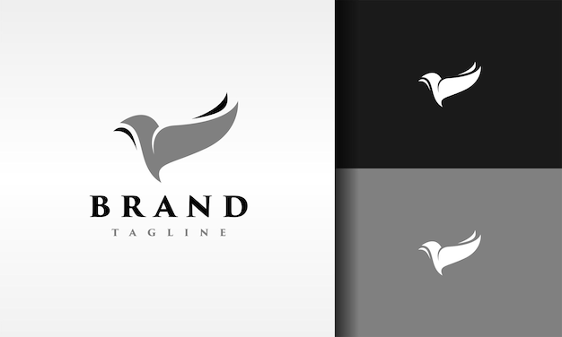 Logotipo de pássaro preto simples