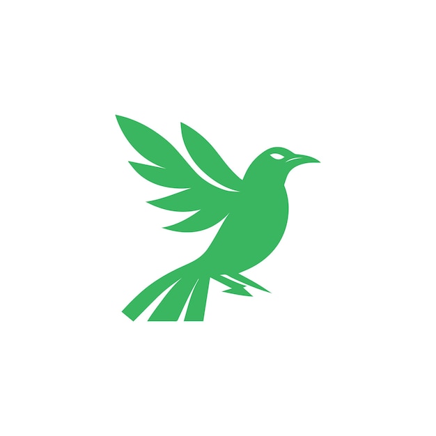 Logotipo de pássaro verde com fundo branco
