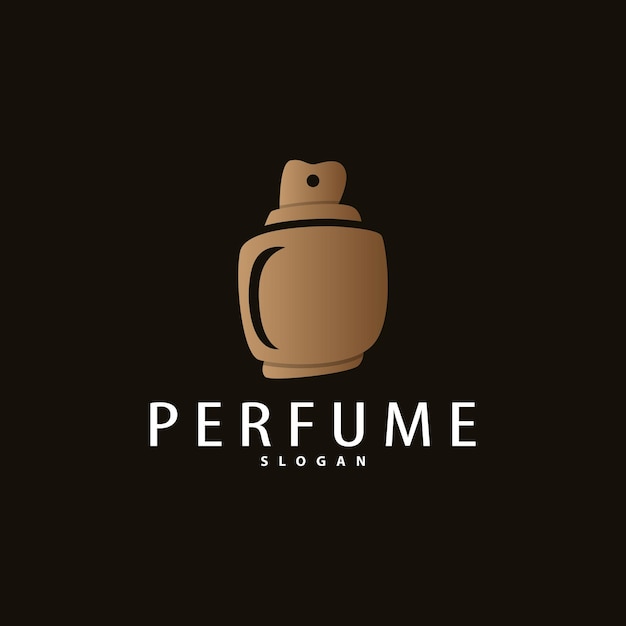 Vetor logotipo de perfume de luxo, garrafa de spray cosmético, ilustração de perfume, modelo vetorial de design