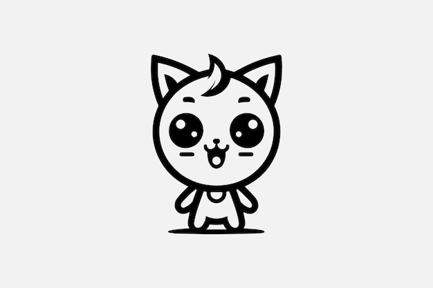 Vetor logotipo de personagem de desenho animado de mascote de gato bonito