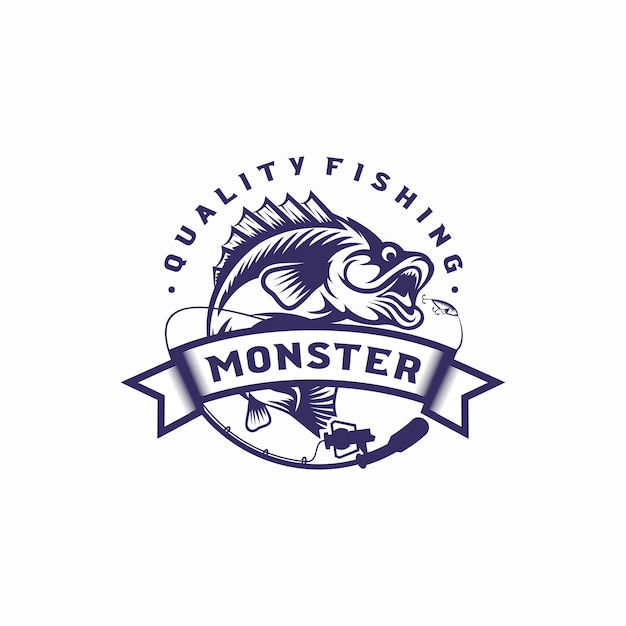 Logotipo de pesca vintage