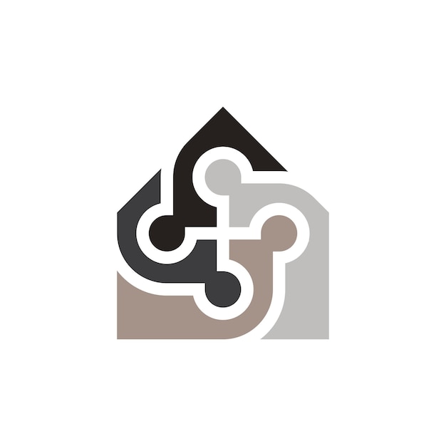 Logotipo de pessoas da comunidade de casa moderna