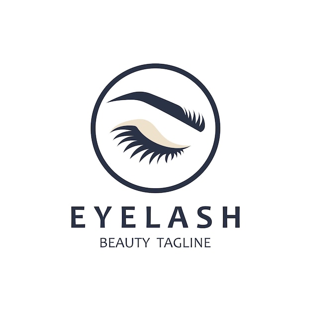 Logotipo de pestanas e sobrancelhas femininas bonitas, luxuosas e modernas