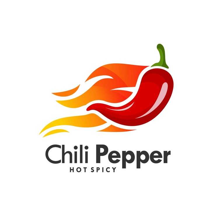 Vetor logotipo de pimenta picante quente