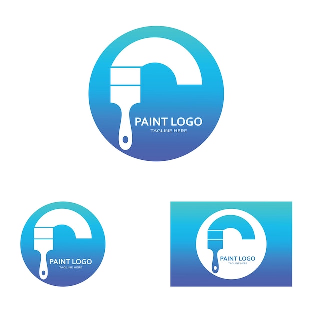 Logotipo de pincel de pintura e imagem vetorial de símbolo