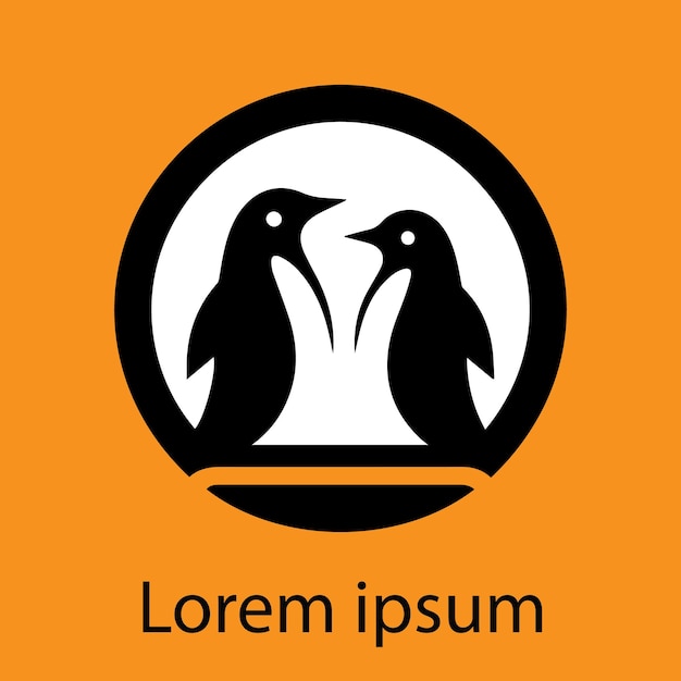 Vetor logotipo de pinguim para negócios e obras de arte ou tatuagem