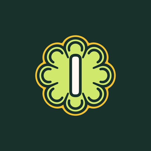 Logotipo de planta vegetal letra i simples e abstrato