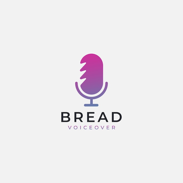 Logotipo de podcast de padaria e voz