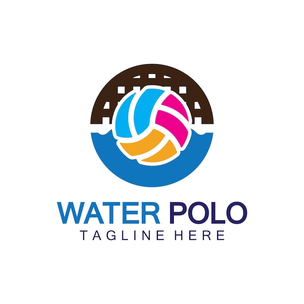 Vetor logotipo de pólo aquático desenho de ícone vetorial logotipo de esporte de pólo acuático