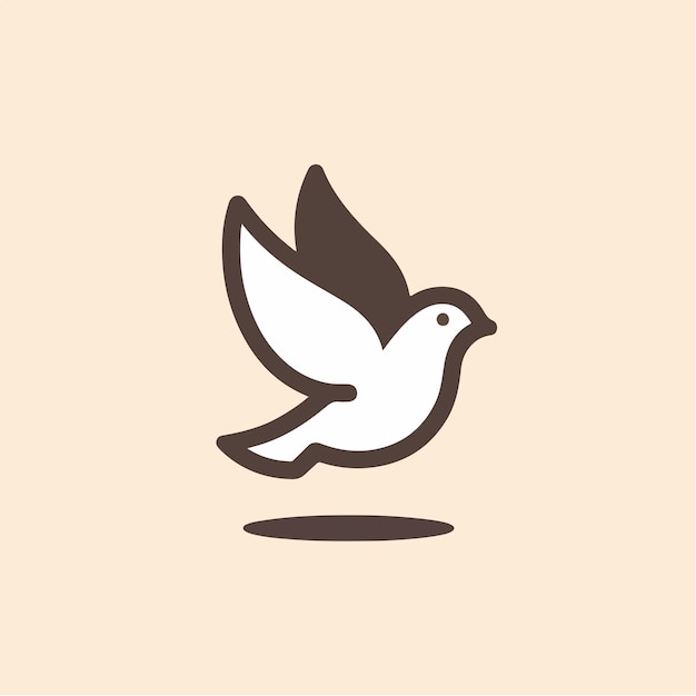 Logotipo de pombo com um estilo simples e minimalista