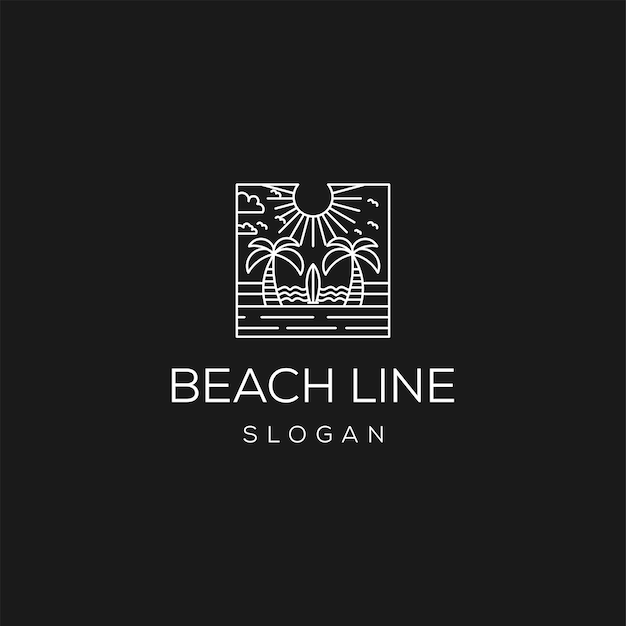 Vetor logotipo de praia vector design de logotipo de ícone plano