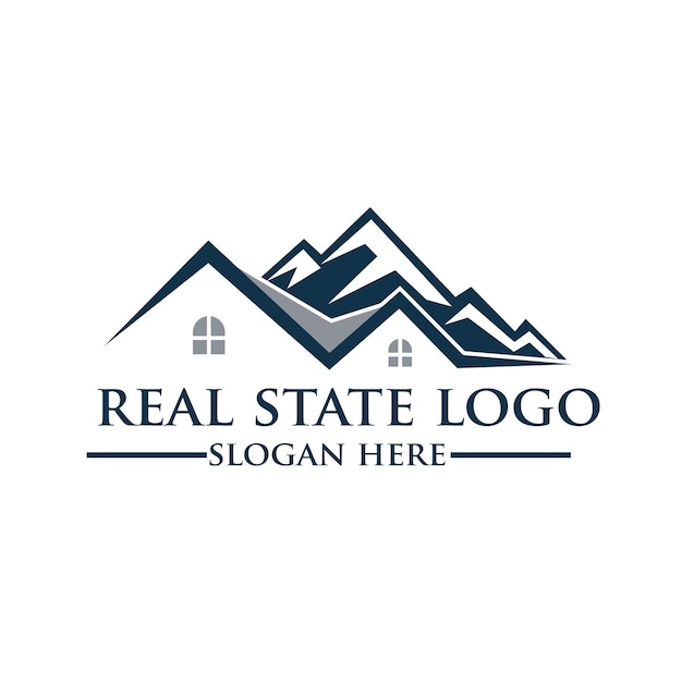 Logotipo de projeto imobiliário Casa de Montanha Ícone vetorial
