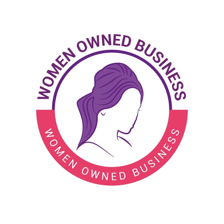 Logotipo de propriedade feminina Design de logotipo vetorial de propriedade feminina Logotipo comercial de propriedade feminina Distintivo de propriedade feminina