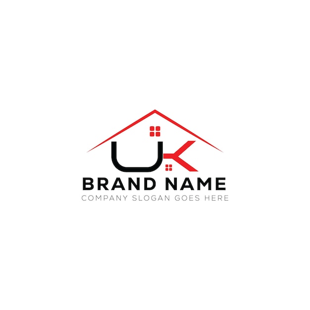 Vetor logotipo de propriedade imobiliária vetorial criativa hk inicial criativa casa iqon logotipo de letra