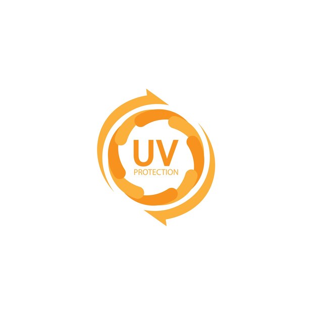 Logotipo de proteção uv creme solar luz solar vetor de protetor solar