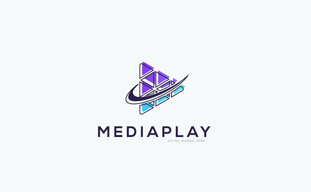 Vetor logotipo de reprodução de mídia poligonal