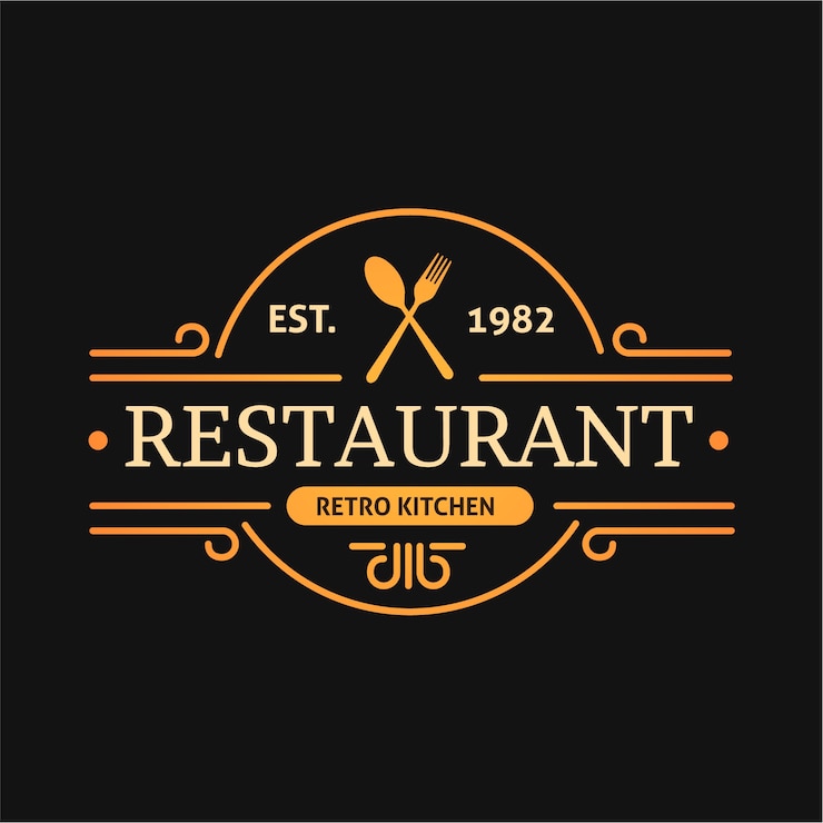 Vetor logotipo de restaurante cozinha retrô design