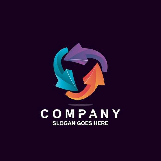 Logotipo de rotação de seta colorida