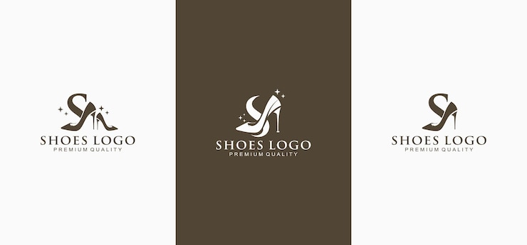 logotipo de sapato de mulher vetor de sapato estilo de sapato feminino design de modelo de logotipo de sapato