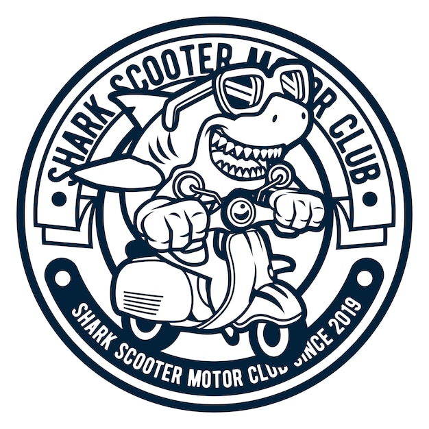 Logotipo de scooter de tubarão