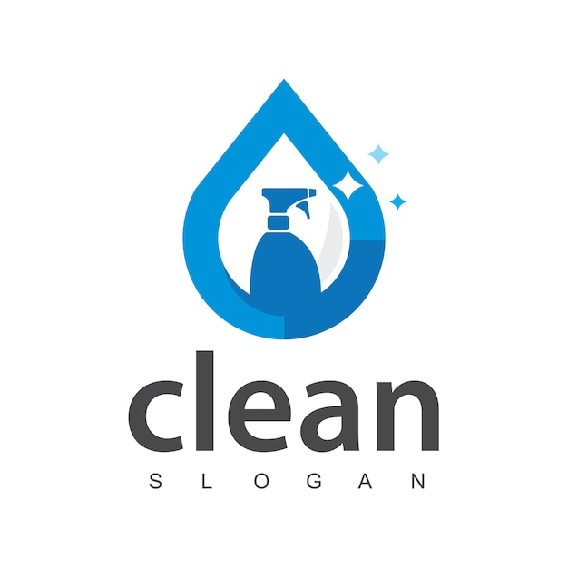 Vetor logotipo de serviços de limpeza com sprays como um símbolo natural fresco