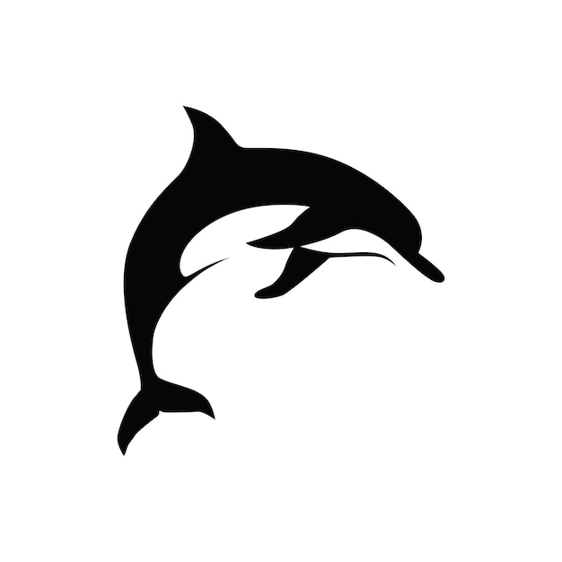 Logotipo de silhueta de golfinho vetorial