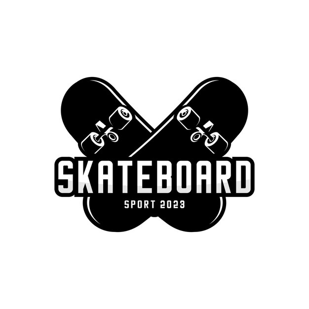 logotipo de skate cruzado esporte de rua