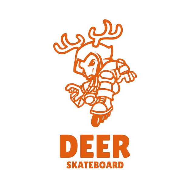 Logotipo de skate de veado