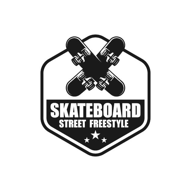 Logotipo de skate vintage loja de skate clube de skate adequado para roupas de marca emblema de loja roupas adesivo design de camiseta