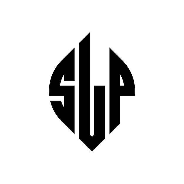 Vetor logotipo de slp em forma de círculo e elipse letras elípticas slp com estilo tipográfico as três iniciais formam um logotipo em círculo slp emblema de círculo abstracto monograma letra marca vector