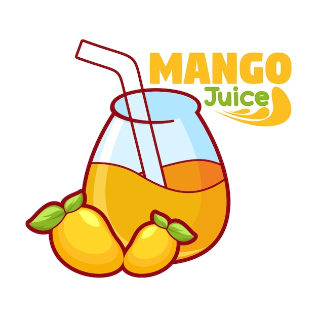 Vetor logotipo de suco de manga. projeto de bebida fresca. seu slogan aqui