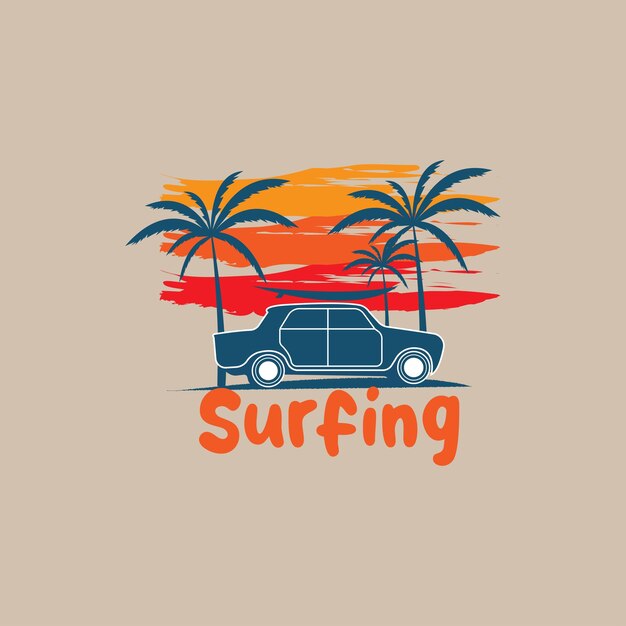 Vetor logotipo de surfe verão surfe vector de design de ilustração