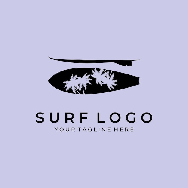 Logotipo de surfe vintage retrô minimalista design de ilustração vetorial