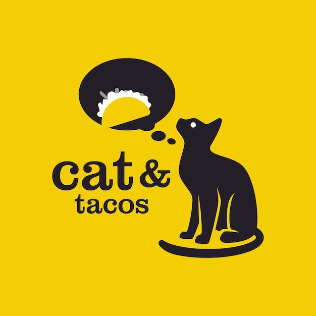 Vetor logotipo de tacos de gato
