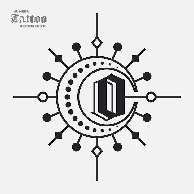 Logotipo de tatuagem número zero