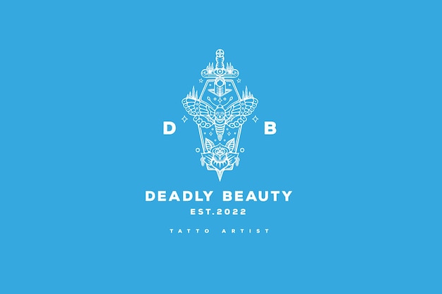 Logotipo de tatuagem vetorial premium