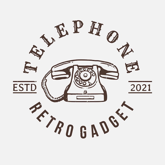 Logotipo de telefone antiquado em um fundo branco