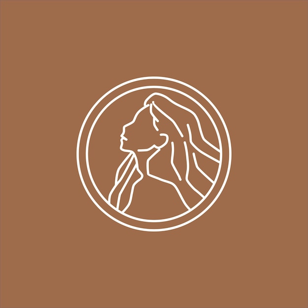 Logotipo de tema de garota de contorno simples